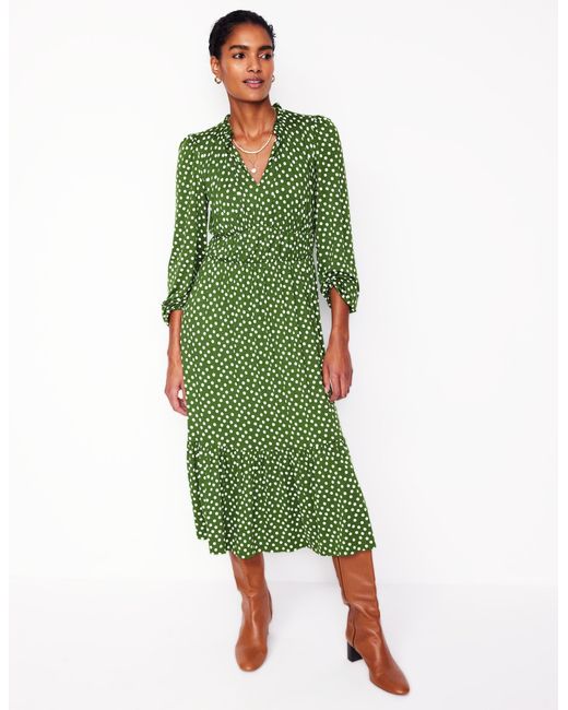 Boden Green Rosamund Jersey Midi Tea Dress