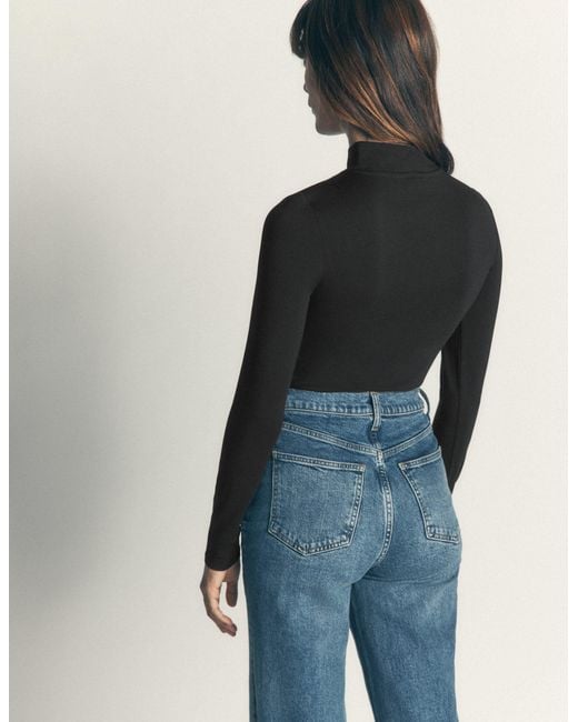 Boden Black High Neck Jersey Top