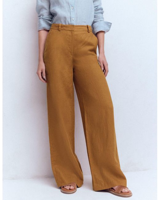 Boden Blue Belgravia Linen Trousers
