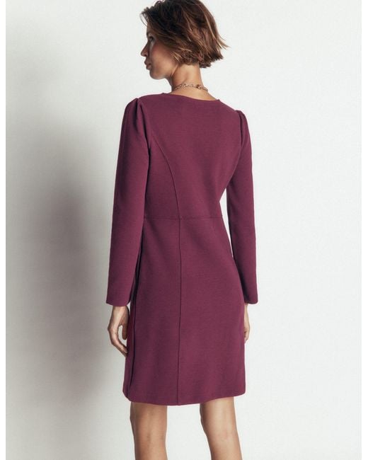 Boden Purple Marla Seamed Ottoman Dress