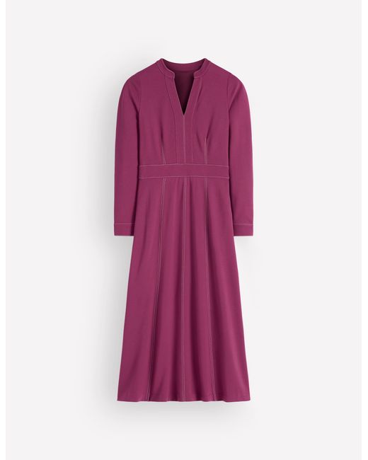 Boden Purple Alex Ponte Contrast Midi Dress