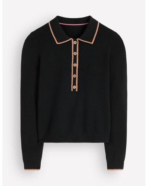 Boden Black Liz Henley Jumper