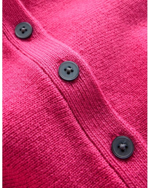 Boden Pink Fitted Wool Peplum Cardigan