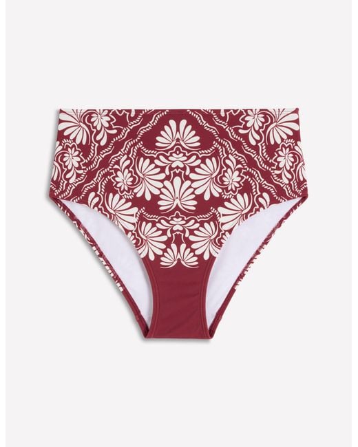 Boden Red High Waisted Bikini Bottoms