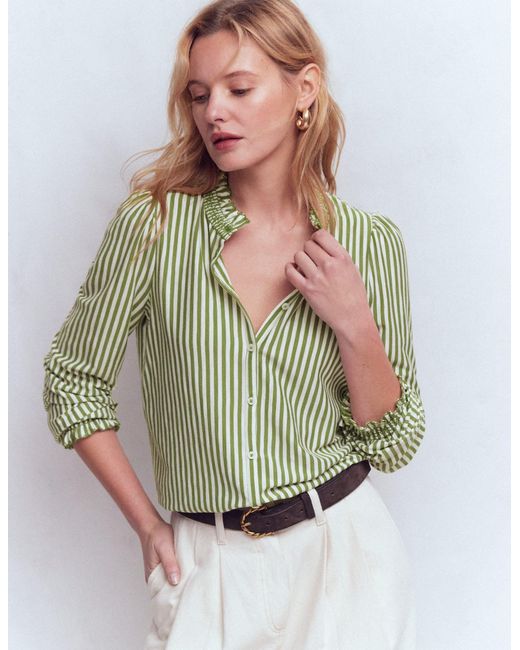 Boden Multicolor Effie Smocked Detail Shirt