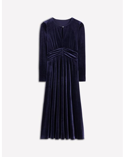 Boden Blue Tilda Velvet Midi Dress