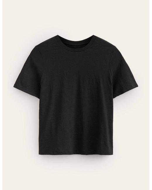 T-shirt col rond en coton Boden en coloris Black