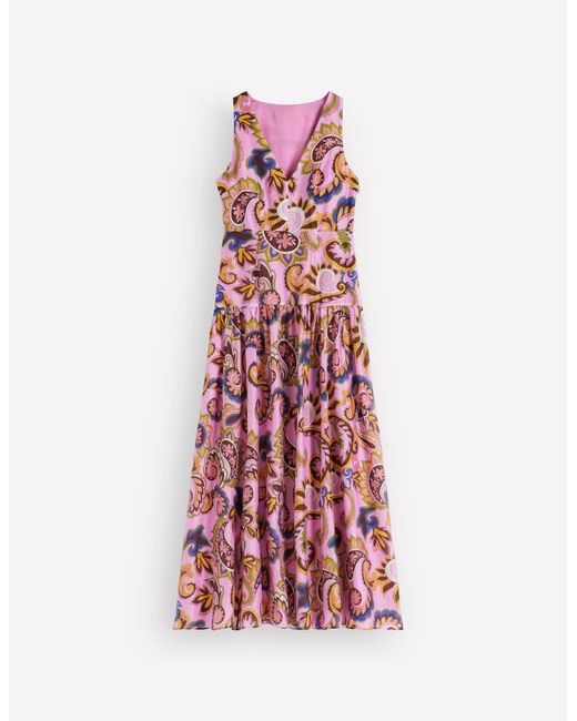 Boden Brown Drop Waist Sleeveless Dress
