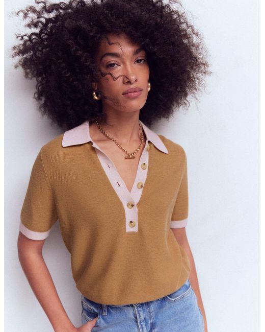 Boden Blue Grace Colour Block T-Shirt