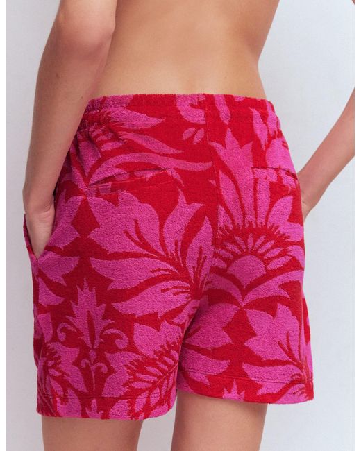 Boden Red Islington Towelling Shorts