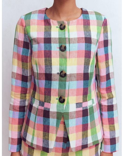 Boden White Hampstead Linen Blazer