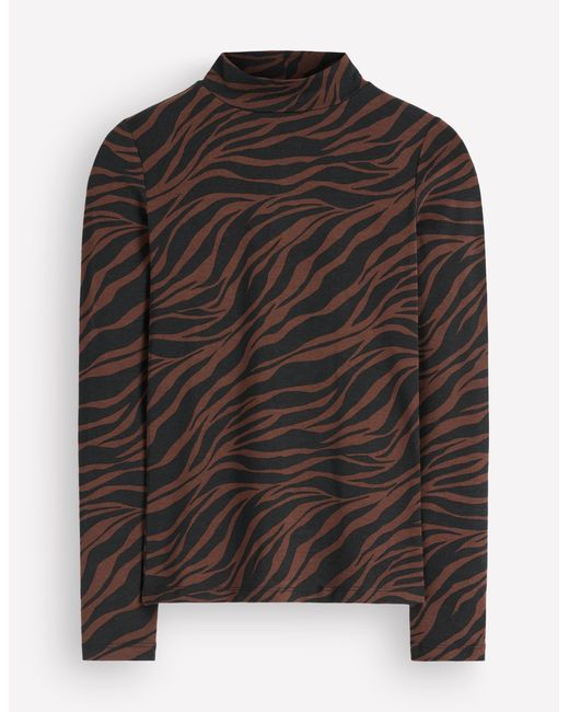 Boden Black High Neck Jersey Top