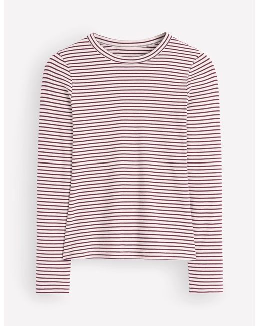 Boden Purple Annie Essential Crew Neck Top