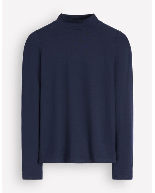 Boden Blue High Neck Jersey Top