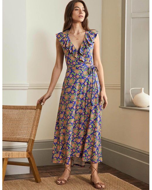 Boden Saskia Wrap Jersey Maxi Dress in 