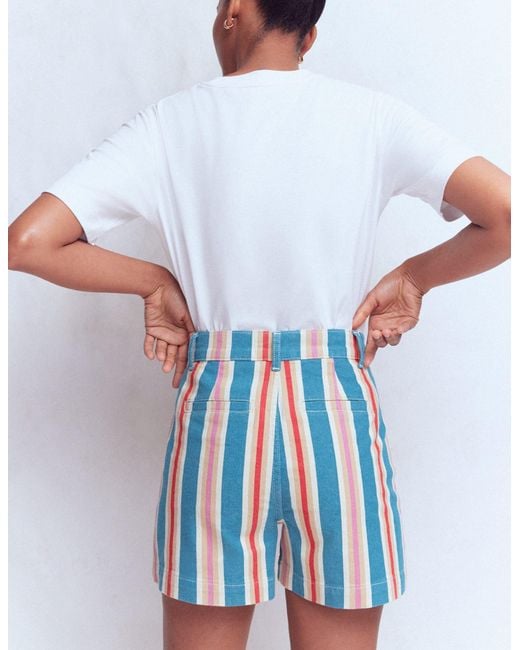 Boden White Primrose Denim Shorts