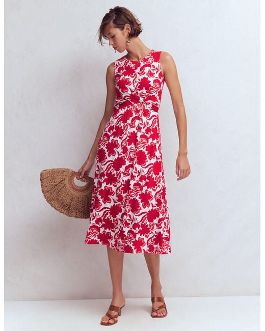 Boden Red Zara Cross Waist Jersey Dress