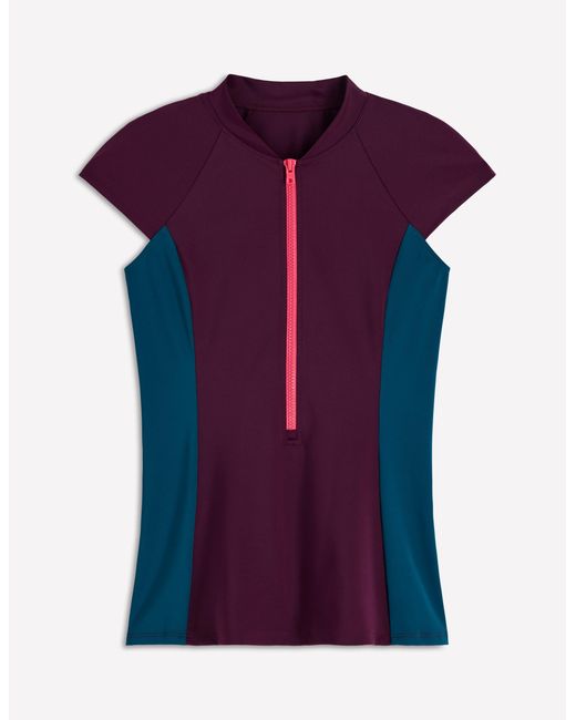 Boden Red Short Sleeve Rash Guard Top