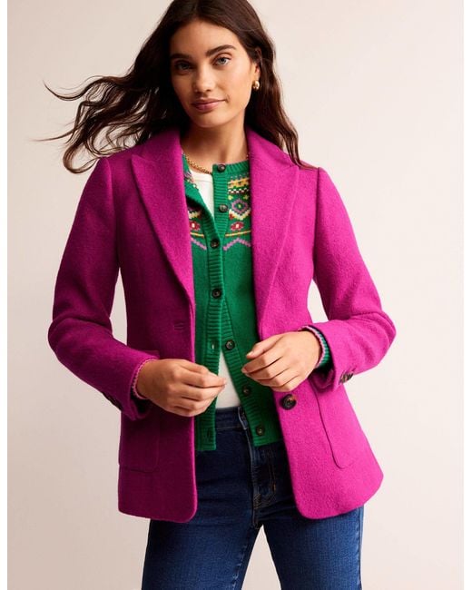 Boden Pink Marylebone Textured Blazer