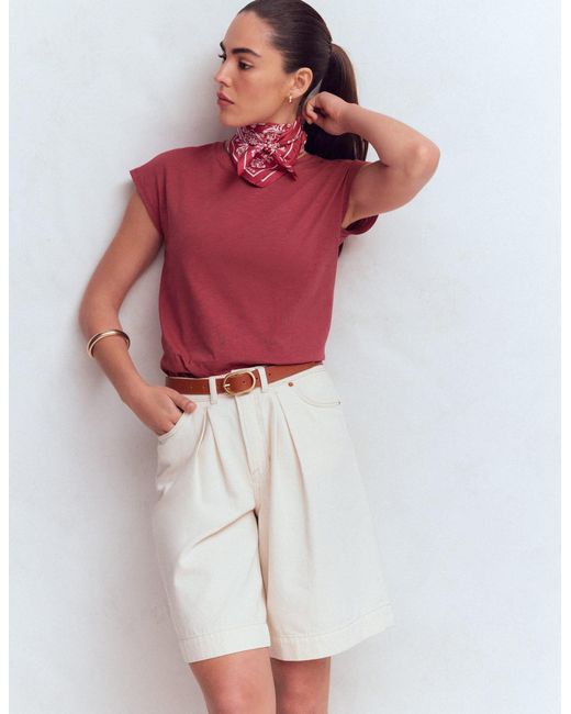 Boden Red Louisa Slub T-Shirt