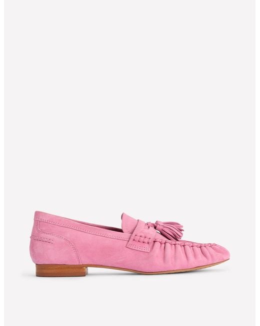 Boden Pink Soft Ruched Loafers