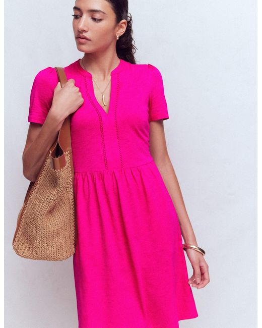 Boden Pink Naomi Short Sleeve Dress
