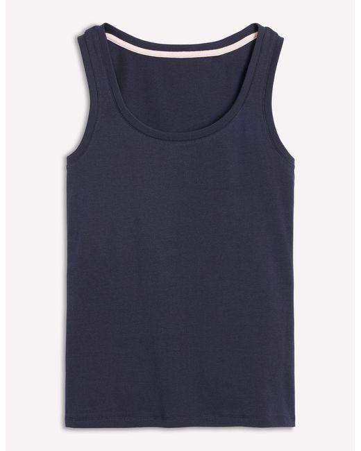 Boden Blue Essential Scoop Neck Tank