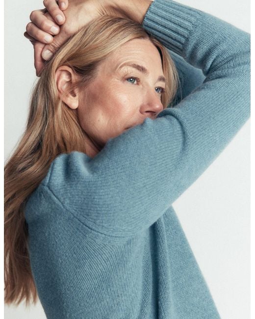 Boden Blue Marta Merino Wool Crew Sweater