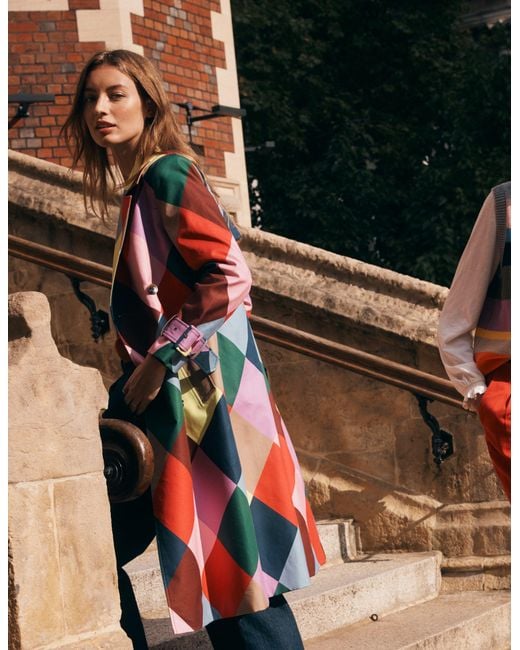 Boden Multicolor Double Breasted Trench