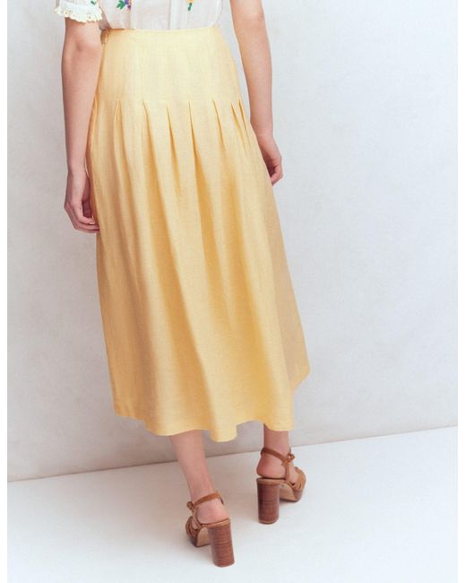 Boden White Valentina Linen Skirt