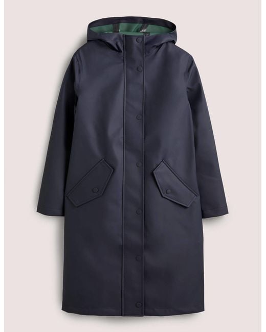 Boden Waterproof Longline Raincoat in Blue Lyst