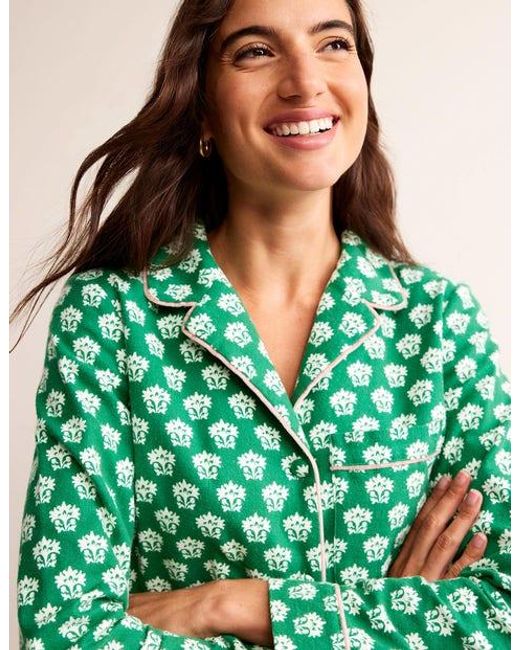 Haut de pyjama en coton brossé Boden en coloris Green