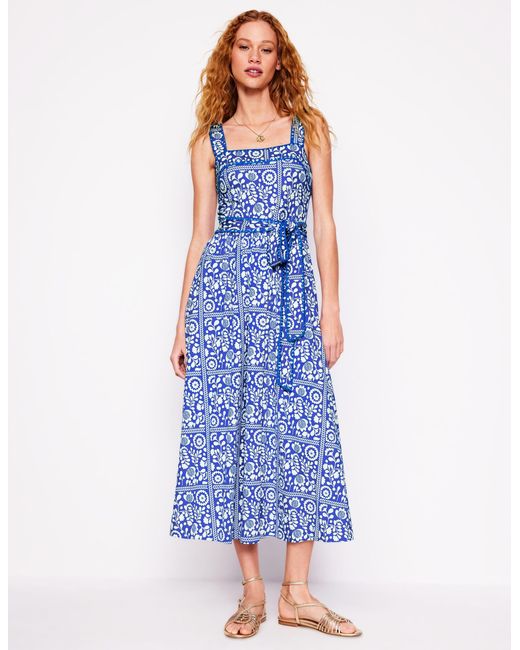 Boden Square Neck Seam Midi Dress-Gallery, Vine Tile in Purple | Lyst UK