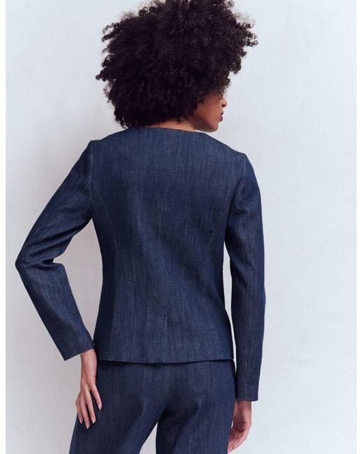 Boden Blue Hampstead Cotton Twill Blazer