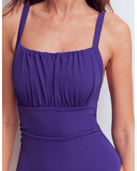 Boden Blue Skiathos Ruched Panel Swimsuit