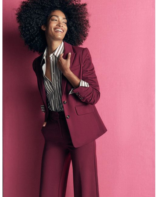 Boden Red Stamford Ponte Blazer