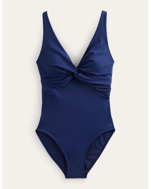 Maillot de bain intemporel torsadé sur le devant Boden en coloris Blue