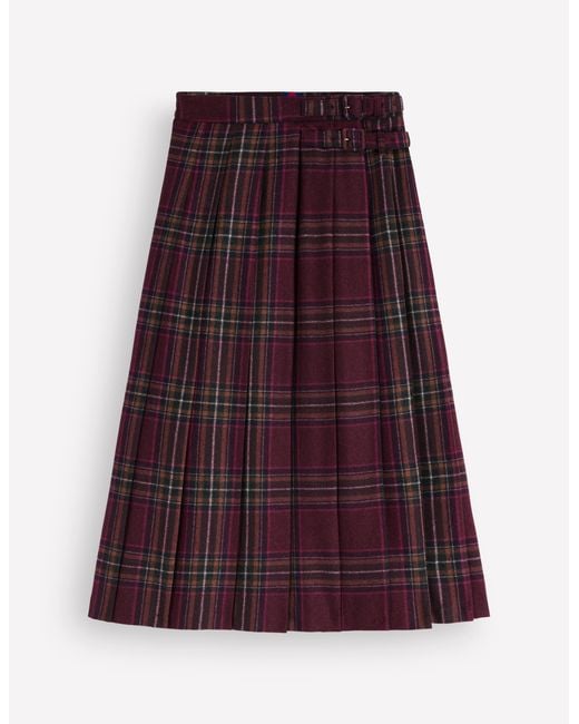 Boden White Pleated Midi Kilt