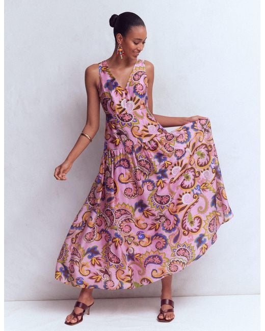 Boden Brown Drop Waist Sleeveless Dress