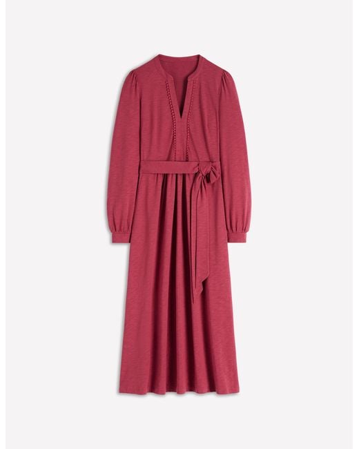 Boden Red Naomi Long Sleeve Jersey Dress