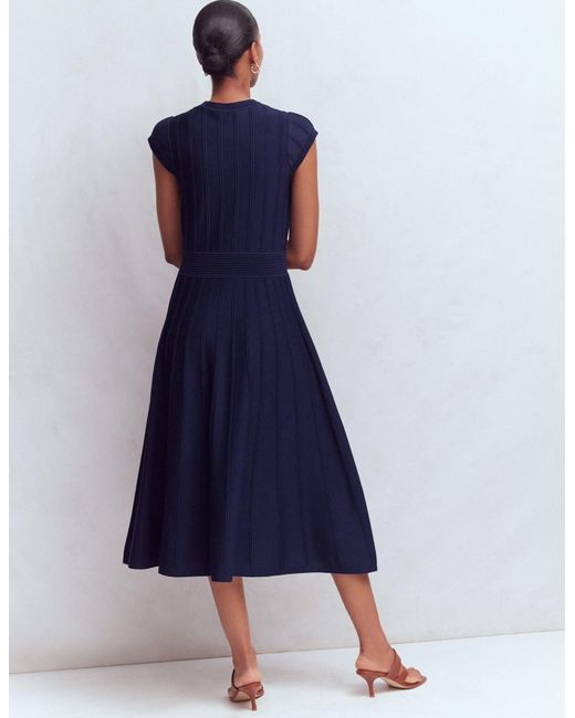 Boden Blue Cap Sleeve Knitted Dress