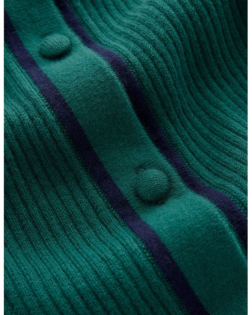 Boden Green Paula Ribbed Crew Cardigan