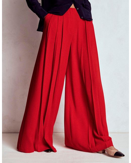 Boden Red Regent Wide Leg Pants