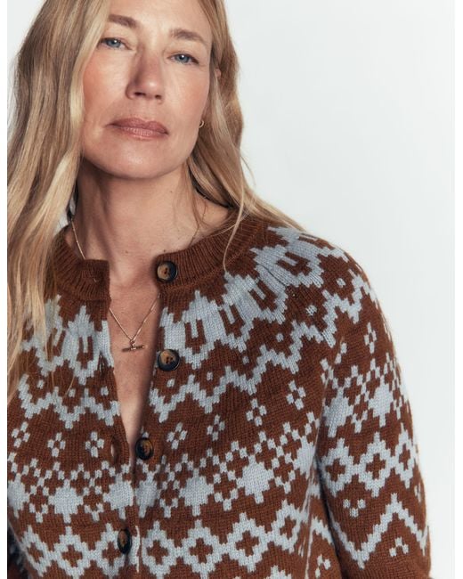 Boden Natural Mae Fair Isle Cardigan