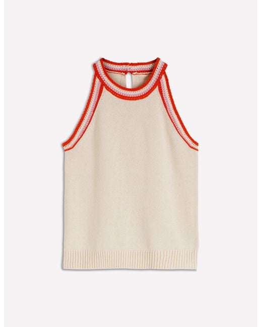 Boden Red Saffron Crochet Racer Tank