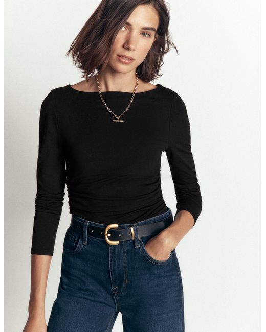 Boden Black Gathered Detail Long Sleeve