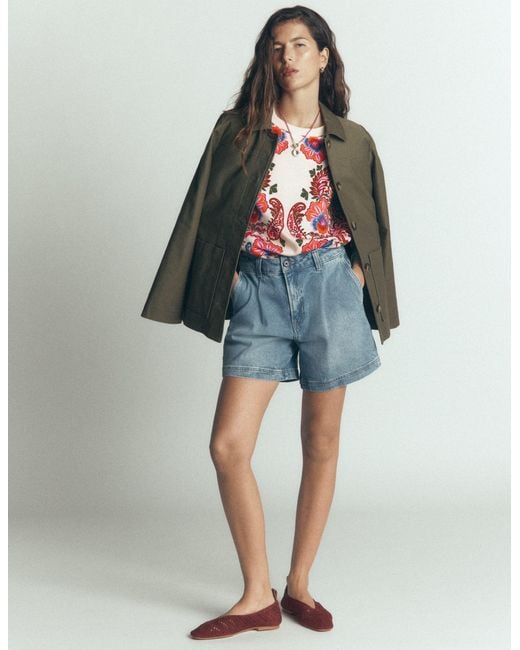 Boden Red Rosa Printed Sweatshirt