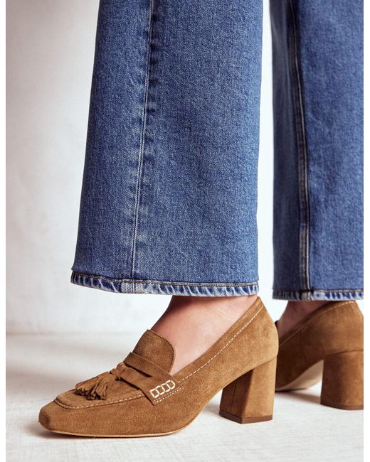 Boden Brown Sol Block Heeled Penny Loafers