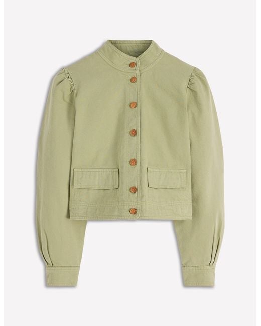 Boden Gray Topstitch Denim Jacket