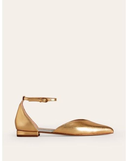 Boden Natural Ankle Strap Point Flats